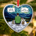 Pet Lovers,Love,Memorial,Christmas - I Miss You Memorial Dog Cat - Personalized Metal Ornament