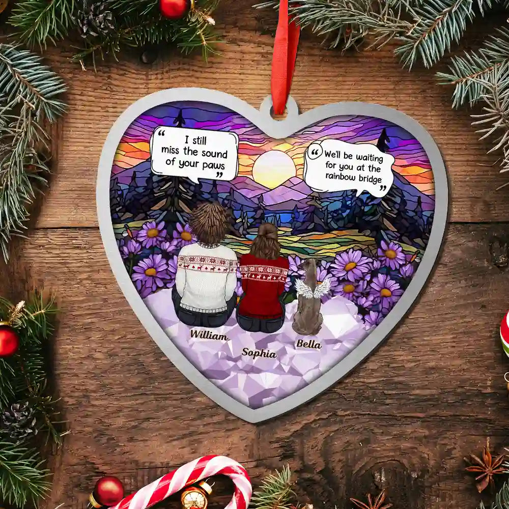 Pet Lovers,Love,Memorial,Christmas - I Miss You Memorial Dog Cat - Personalized Metal Ornament