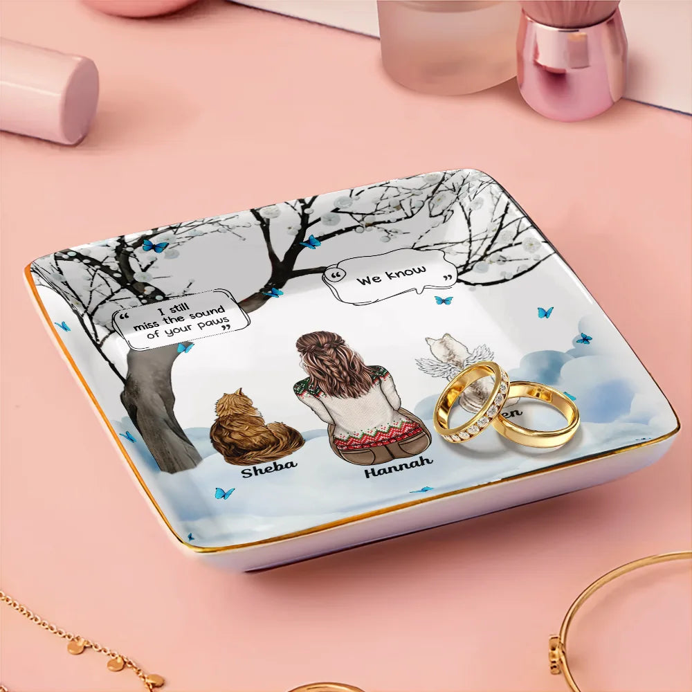Sad,Memorial,Dog Lovers,Pet Lovers,Cat Lovers,Dog Mom - I Miss You Memorial Dog Cat - Personalized Ring Dish