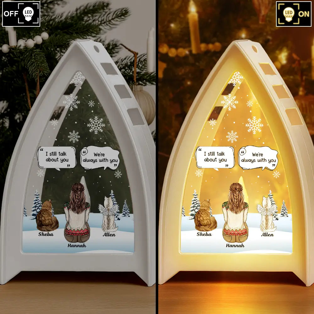Sad, Memorial, Dog Lovers, Pet Lovers, Cat Lovers, Christmas, Dog Mom, Pet Mom - I Miss You Memorial Dog Cat - Personalized Tabletop Lantern Light