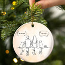 Sentimental,Christmas,Pet Lovers,Memorial,Vector - I Miss You Memorial Dog Cat Line Art - Personalized Circle Ceramic Ornament