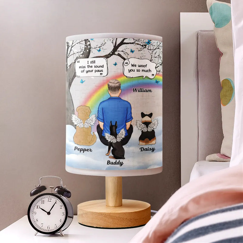 Dog Lovers,Dog Mom,Cat Lovers,Cat Mom,Pet Lovers,Memorial,Sad - I Miss You Memorial Dog Cat Memorial - Personalized Fabric Lamp