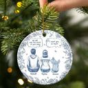 Sad, Memorial, Christmas, Dog Lovers, Pet Lovers, Cat Lovers, Dog Mom - I Miss You Memorial Dog Cat Toile - Personalized Circle Ceramic Ornament