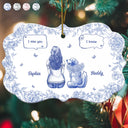 Sad,Memorial,Christmas,Dog Lovers,Pet Lovers,Cat Lovers,Dog Mom - I Miss You Memorial Dog Cat Toile - Personalized Medallion Ceramic Ornament