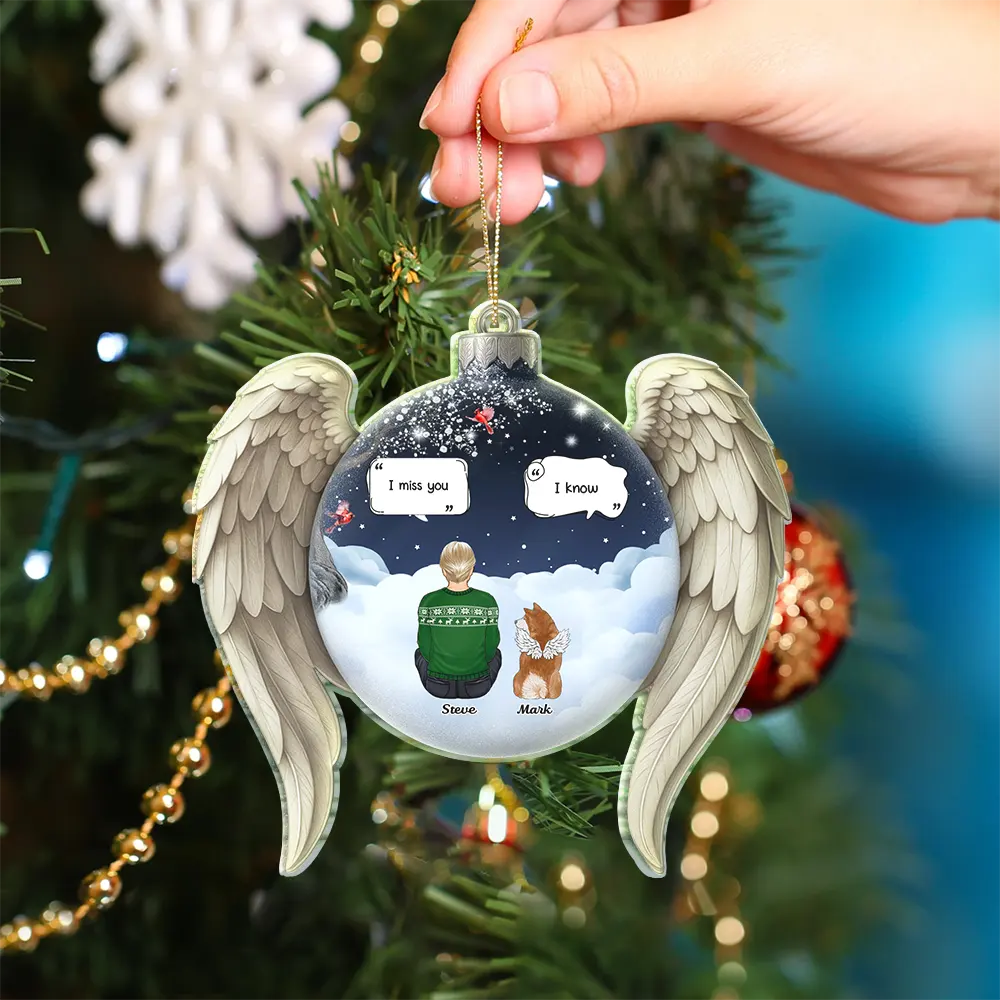 Christmas, Memorial, Sad, Pet Lovers, Dog Lovers, Cat Lovers - I Miss You Pet Memorial - Personalized Custom Shaped Acrylic Ornament