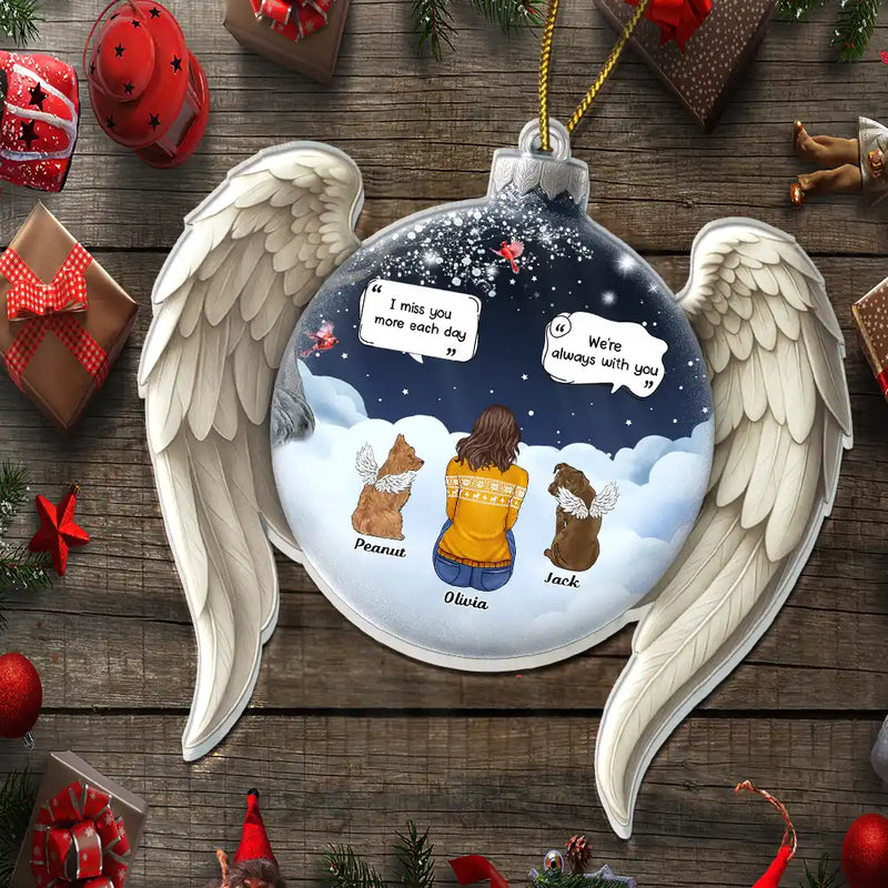Christmas, Memorial, Sad, Pet Lovers, Dog Lovers, Cat Lovers - I Miss You Pet Memorial - Personalized Custom Shaped Acrylic Ornament