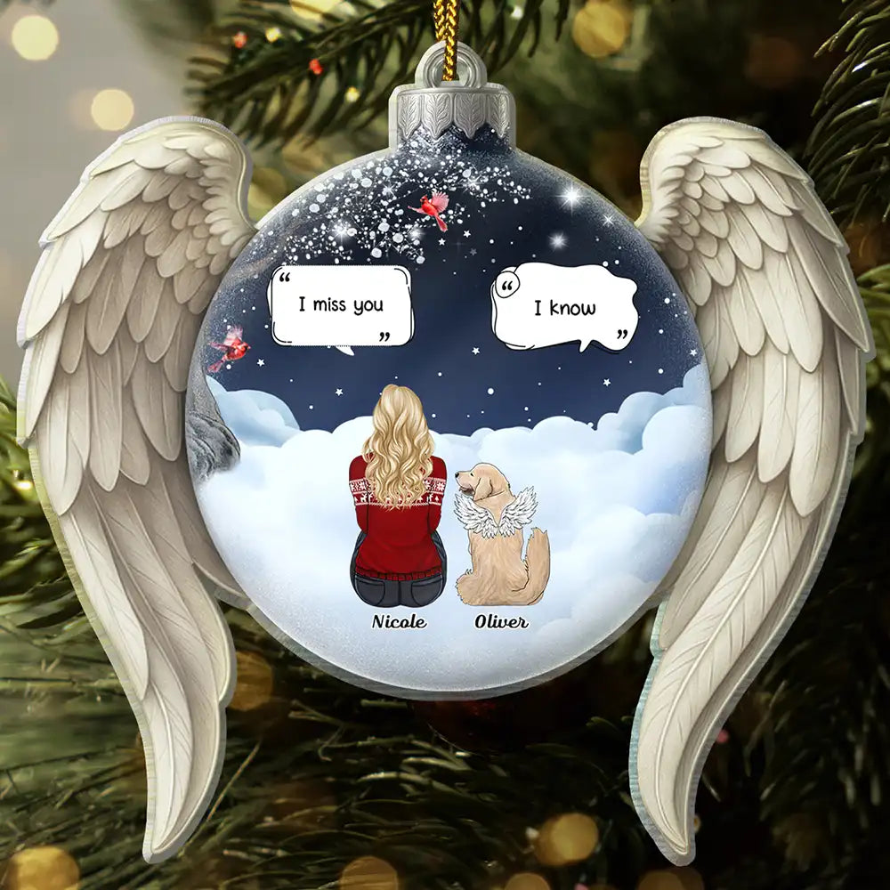 I Miss You Pet Memorial - Personalized Custom Shaped Acrylic Ornament