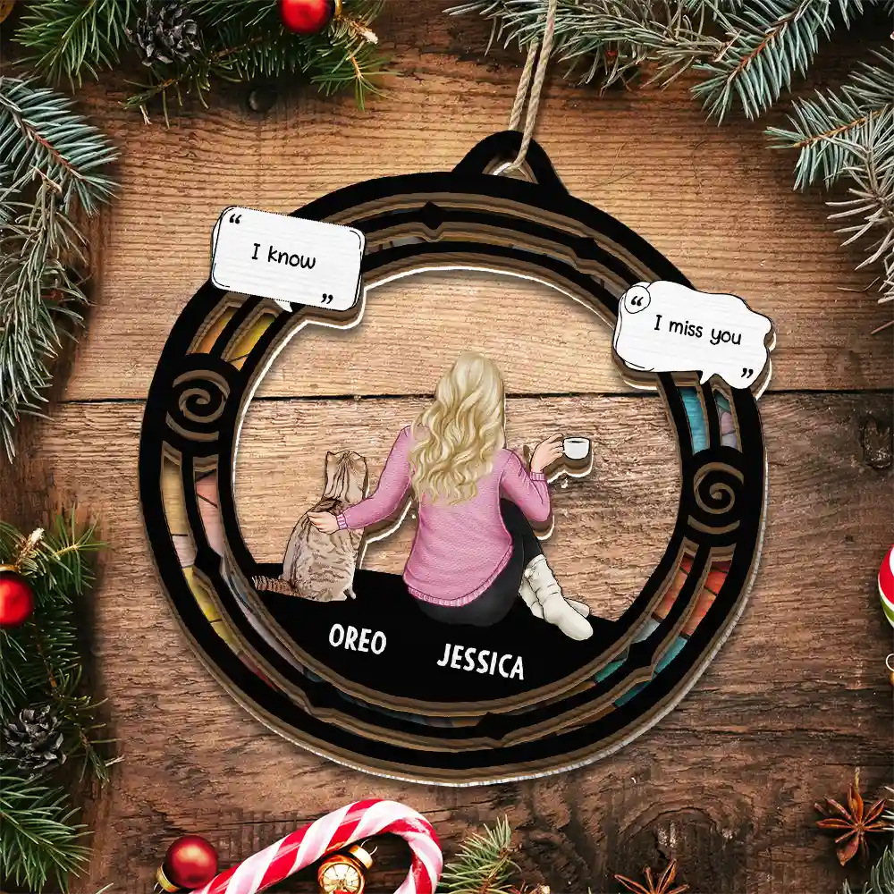 Sad,Memorial,Pet Lovers,Christmas  - I Miss You Pet Memorial - Personalized Suncatcher Ornament
