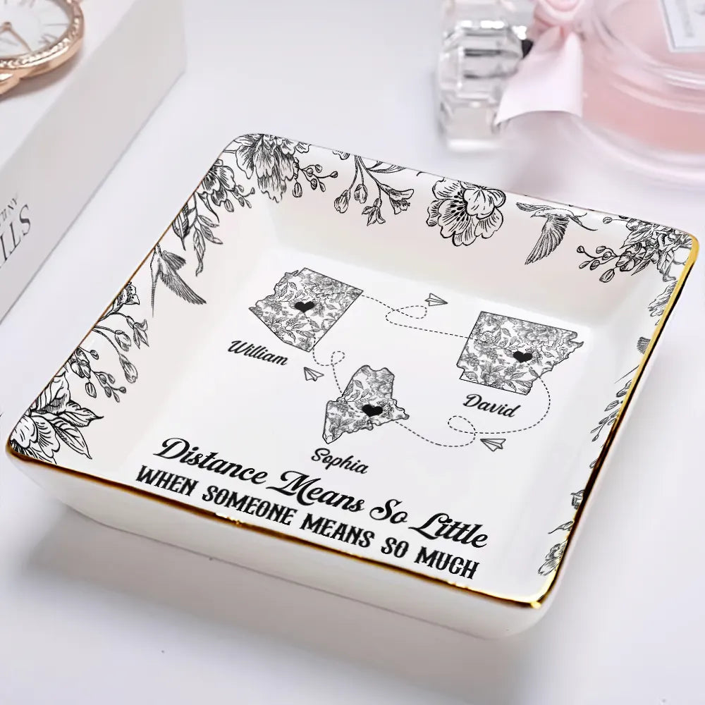Gift For Bestie,Gift For Sisters,Gift For Women,Gifts For Colleagues,Happy,Gift For Sibling - I Miss Your Face Toile Pattern - Personalized Ring Dish