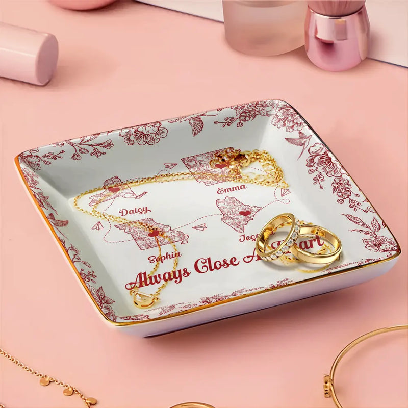 Gift For Bestie,Gift For Sisters,Gift For Women,Gifts For Colleagues,Happy,Gift For Sibling - I Miss Your Face Toile Pattern - Personalized Ring Dish