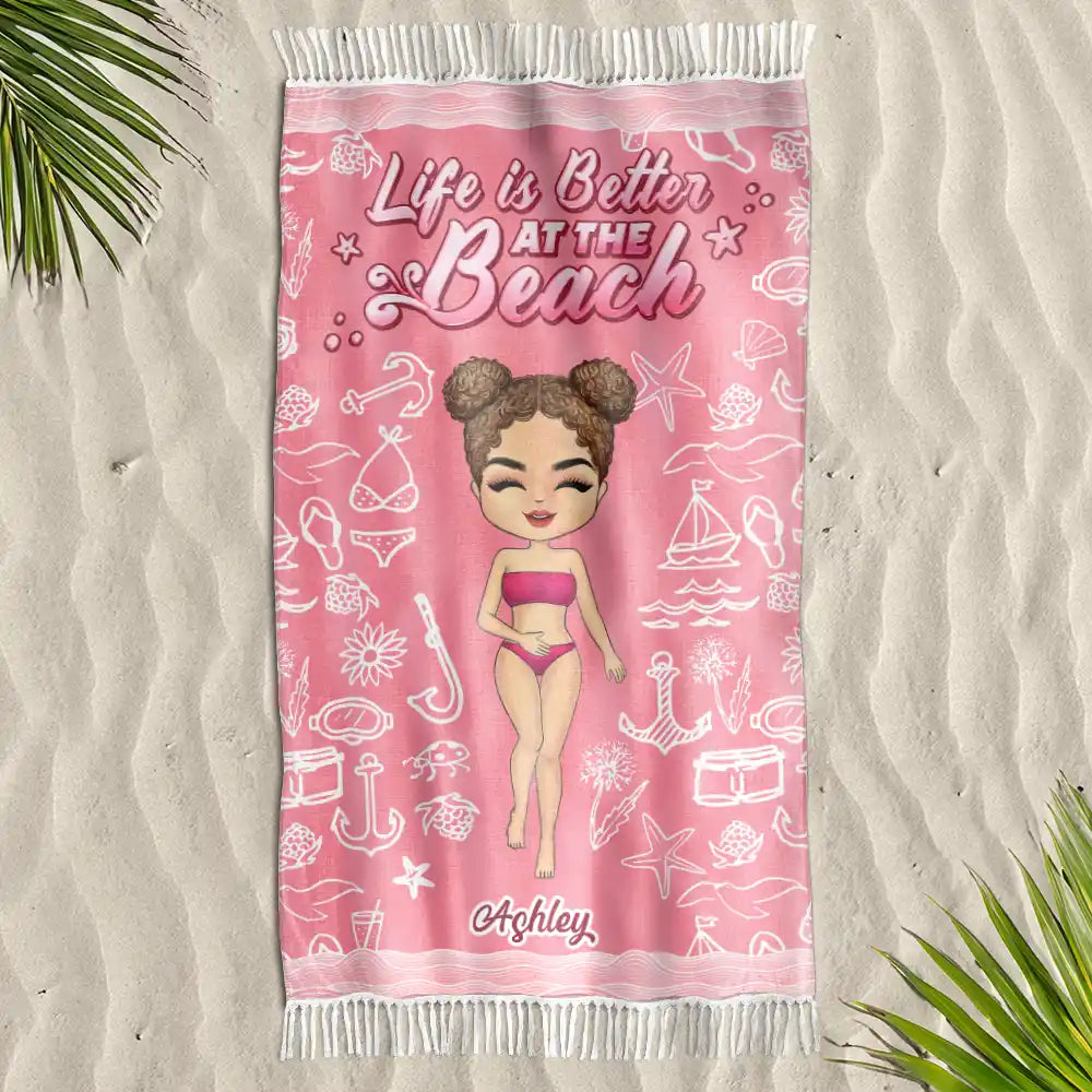 Gift For Women,Gift For Yourself,Summer,Beach,Travel,Happy - I Need Some Vitamin Sea - Personalized Turkish Beach Towel