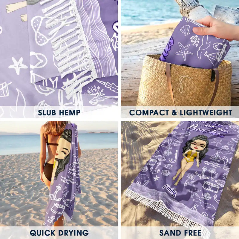 Gift For Women,Gift For Yourself,Summer,Beach,Travel,Happy - I Need Some Vitamin Sea - Personalized Turkish Beach Towel