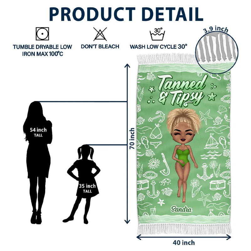 Gift For Women,Gift For Yourself,Summer,Beach,Travel,Happy - I Need Some Vitamin Sea - Personalized Turkish Beach Towel