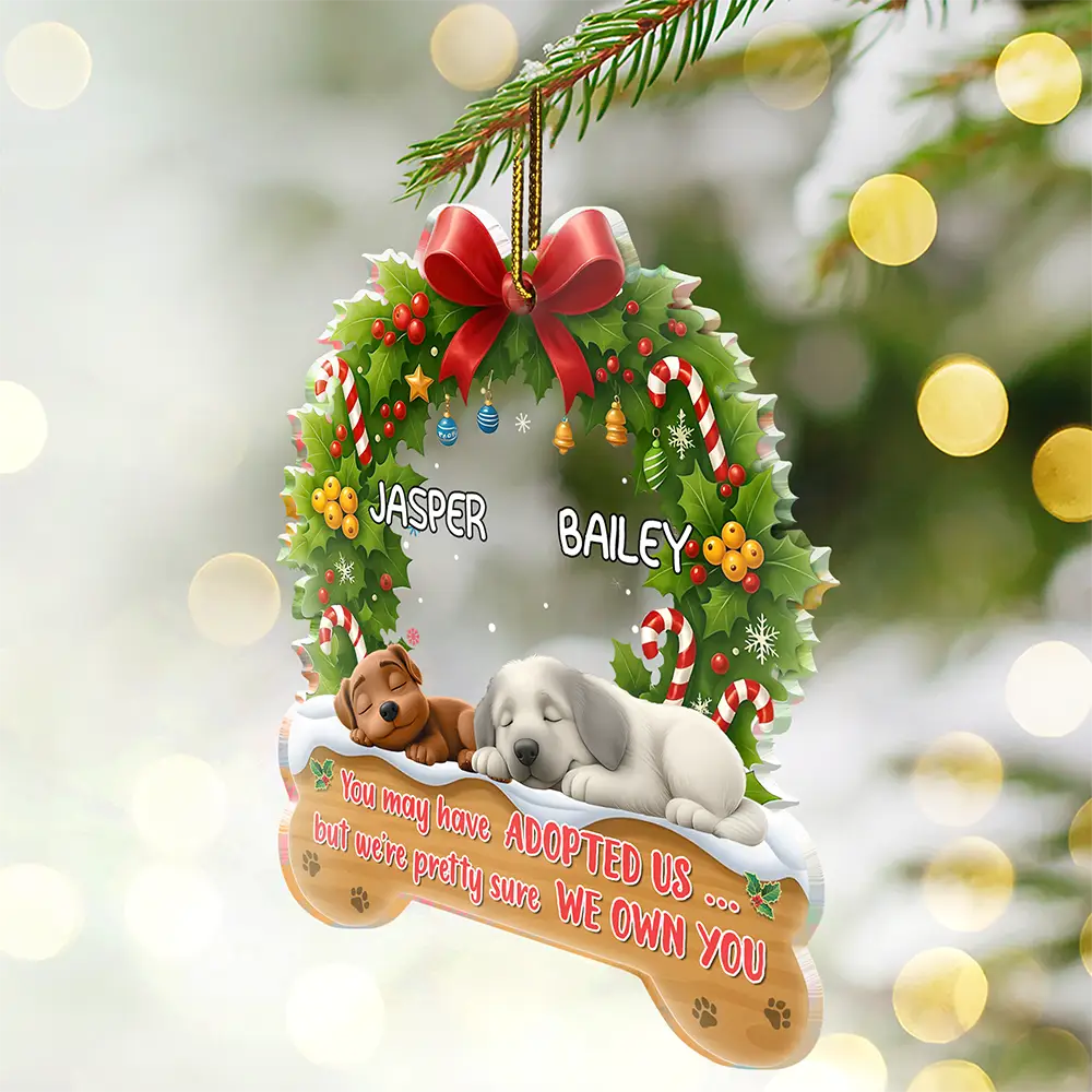 Dog Lovers, Happy - I Own You Christmas - Personalized Custom Shaped Acrylic Ornament