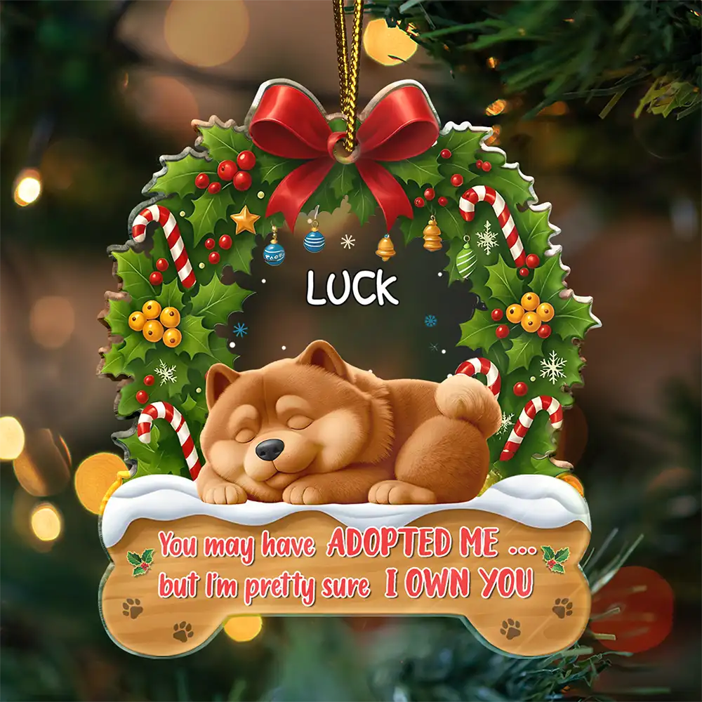 Dog Lovers, Happy - I Own You Christmas - Personalized Custom Shaped Acrylic Ornament
