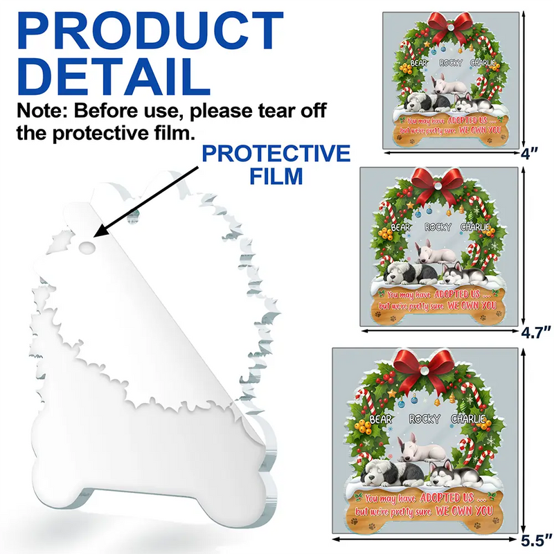 Dog Lovers, Happy - I Own You Christmas - Personalized Custom Shaped Acrylic Ornament