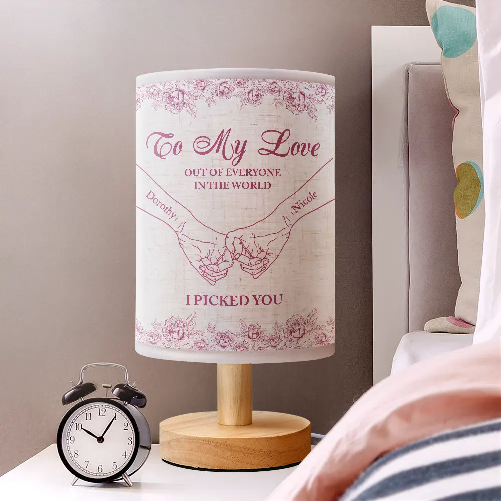 Gift For Women, Gift For Men, Gift For Husband, Gift For Wife, Gift For Couples, Christmas, Love, Gift For Boyfriend, Gift For Girlfriend - I Promise To Always Be By Your Side Holding Hands - Personalized Fabric Lamp