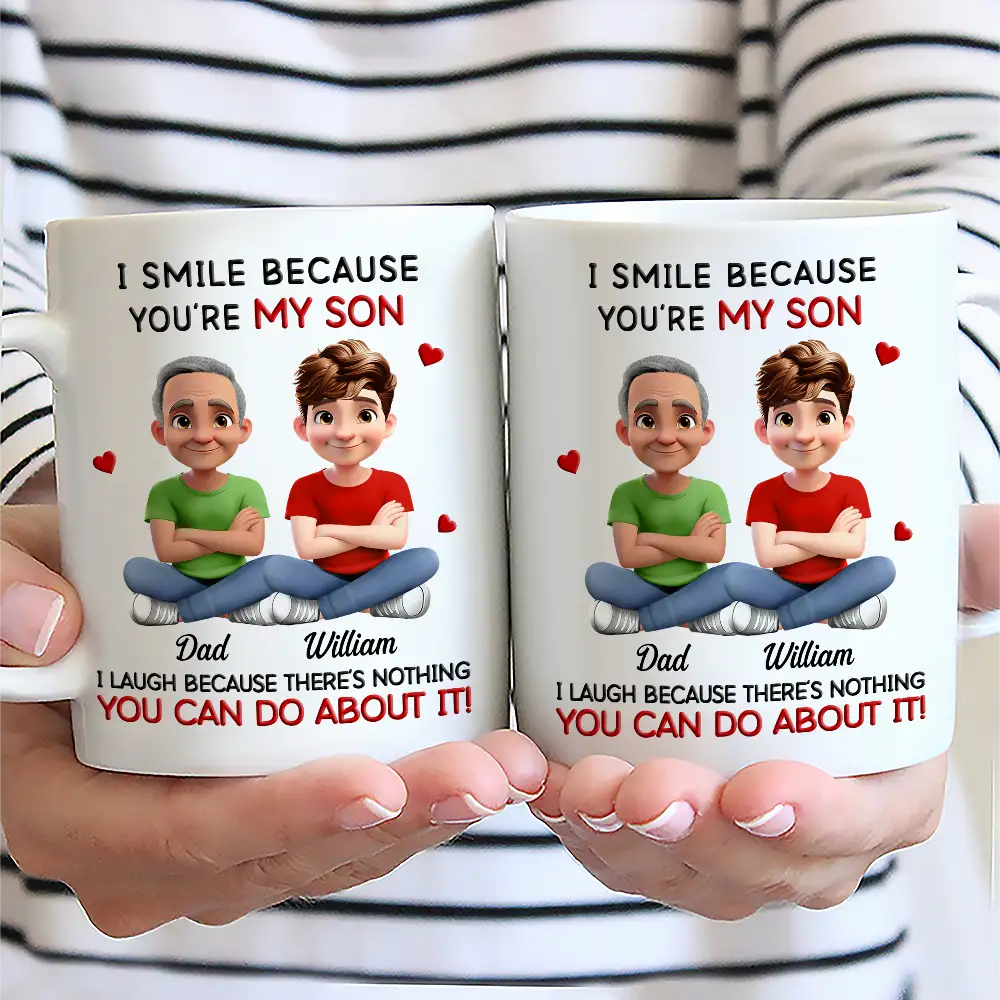 Dad - Daughters (Adult),Dad - Daughters (Young),Gift For Daughter,Mom - Daughters (Adult),Mom - Daughters (Young),Dad - Sons,Gift For Son,Mom - Sons,Gift For Women,Gift For Men,Top Market,Happy - I Smile Because You Are My Daughter - Personalized Mug