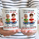 Dad - Daughters (Adult),Dad - Daughters (Young),Gift For Daughter,Mom - Daughters (Adult),Mom - Daughters (Young),Dad - Sons,Gift For Son,Mom - Sons,Gift For Women,Gift For Men,Top Market,Happy - I Smile Because You Are My Daughter - Personalized Mug