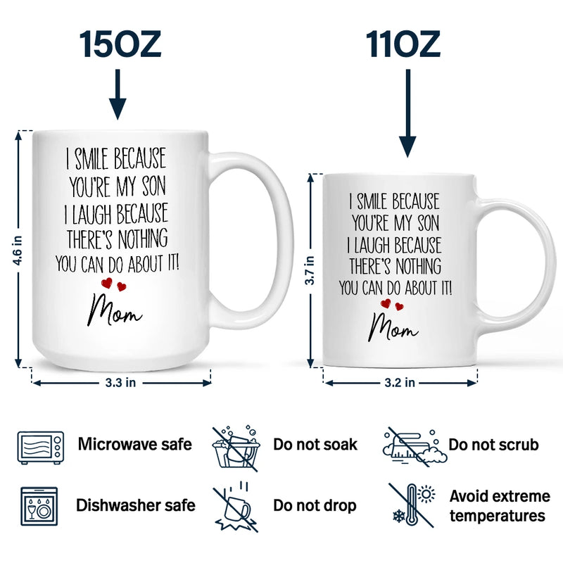 Dad,Daughters,Gift For Daughter,Mom,Sons,Gift For Son,Gift For Women,Gift For Men,Top Market,Happy - I Smile Because You Are My Daughter 3D Effect - Personalized Mug