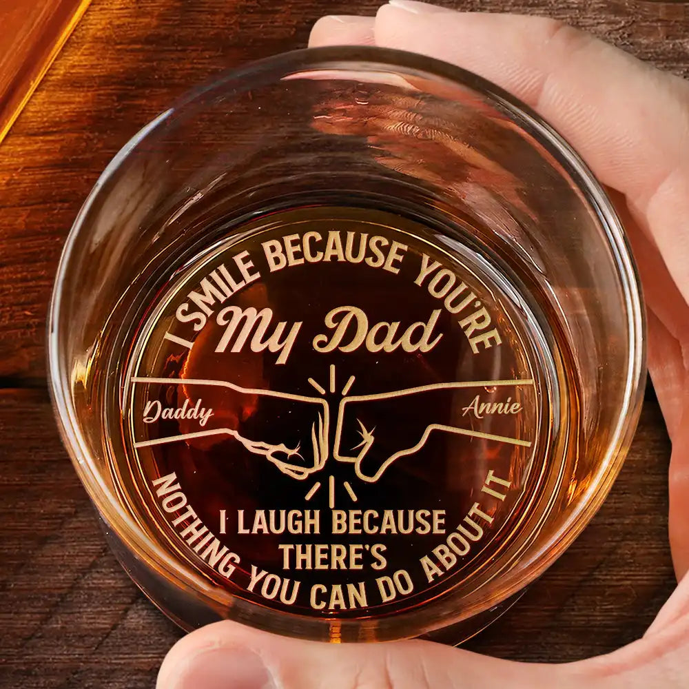 Gift For Son,Mom - Sons,Dad - Sons,Funny - I Smile Because You Are My Daughter Son - Personalized Engraved Whiskey Glass
