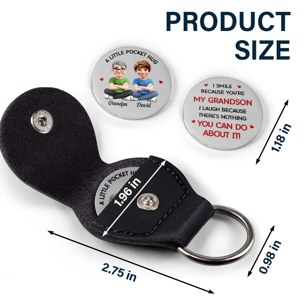 Dad - Daughters (Adult),Dad - Daughters (Young),Dad - Children,Mom - Children,Mom - Daughters (Adult),Gift For Daughter,Mom - Daughters (Young),Mom - Sons,Dad - Sons,Gift For Son,Grandpa - Grandkids,Grandma - Grandkids,Gift For Grandkids,Happy - I Smile Because You Are My Daughter Son - Personalized Leather Pocket Hug