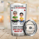 Dad - Daughters (Adult),Dad - Daughters (Young),Dad - Children,Mom - Children,Mom - Daughters (Adult),Gift For Daughter,Mom - Daughters (Young),Mom - Sons,Dad - Sons,Gift For Son,Grandpa - Grandkids,Grandma - Grandkids,Gift For Grandkids,Happy - I Smile Because You Are My Daughter Son - Personalized Tumbler