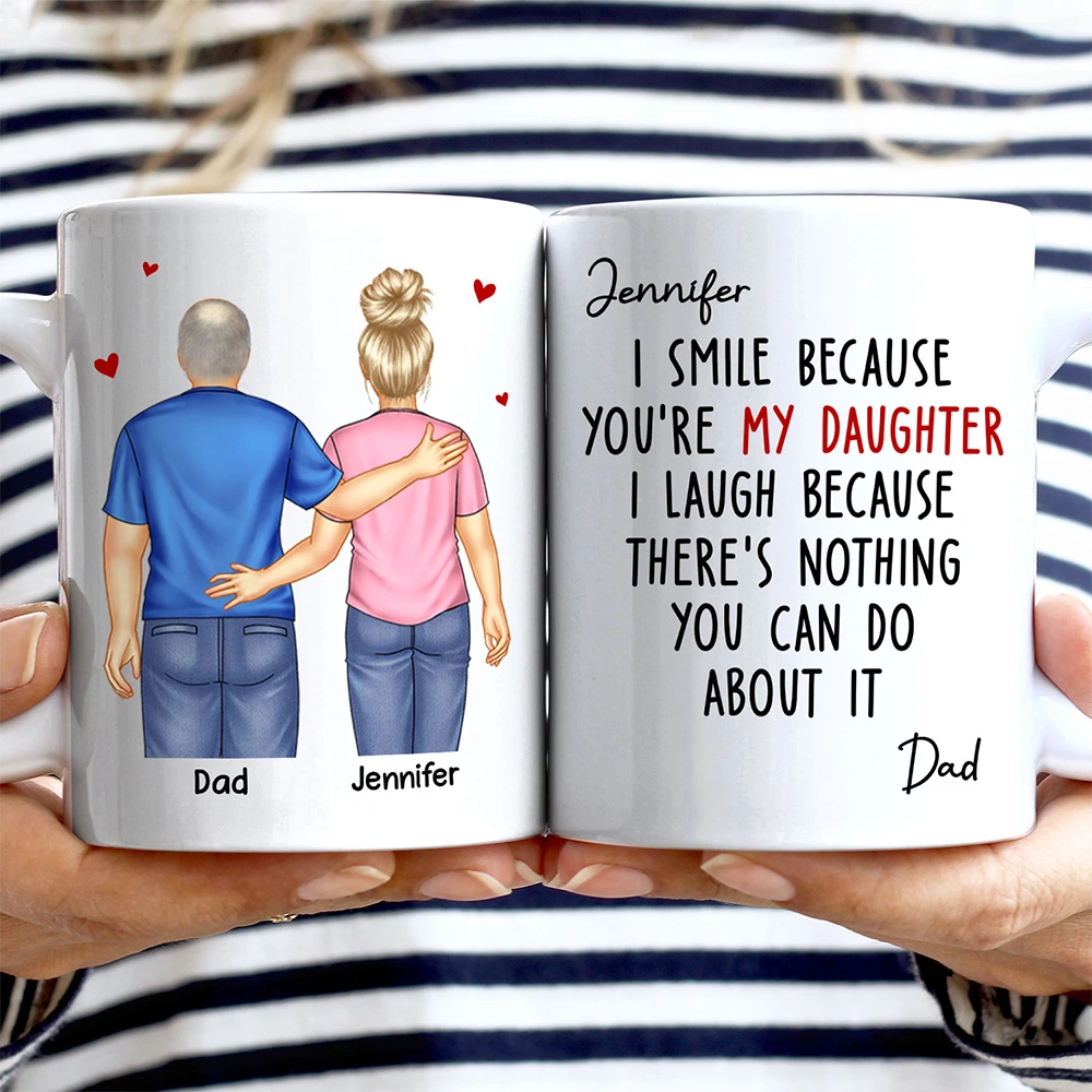 Mom,Sons,Gift For Son,Funny - I Smile Because You Are My Daughter Son Backside - Personalized Mug