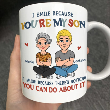 I Smile Because You Are My Daughter Son Retro - Personalized Mug