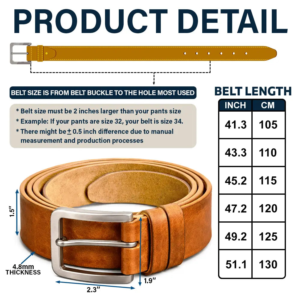 Gift For Couples, Gift For Husband, Gift For Boyfriend, Funny - Couple I Love Your Face Especially When - Personalized Cowhide Leather Belt