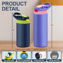 Playful,Back To School,Gift For Kids,Vector - Little Boy Girl Playing Game - Personalized Insulated Water Bottle With Straw