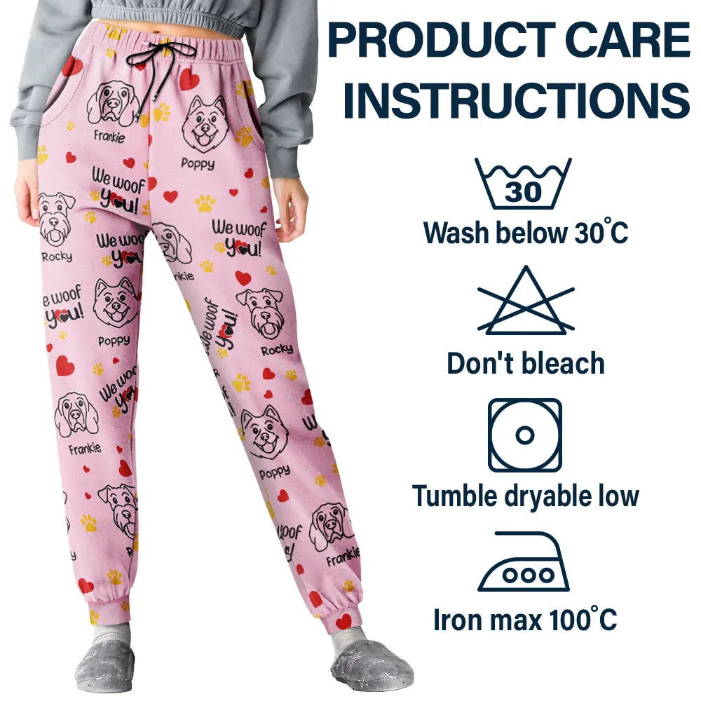Dog Lovers,Funny - I We Woof You - Personalized Pajama Pants