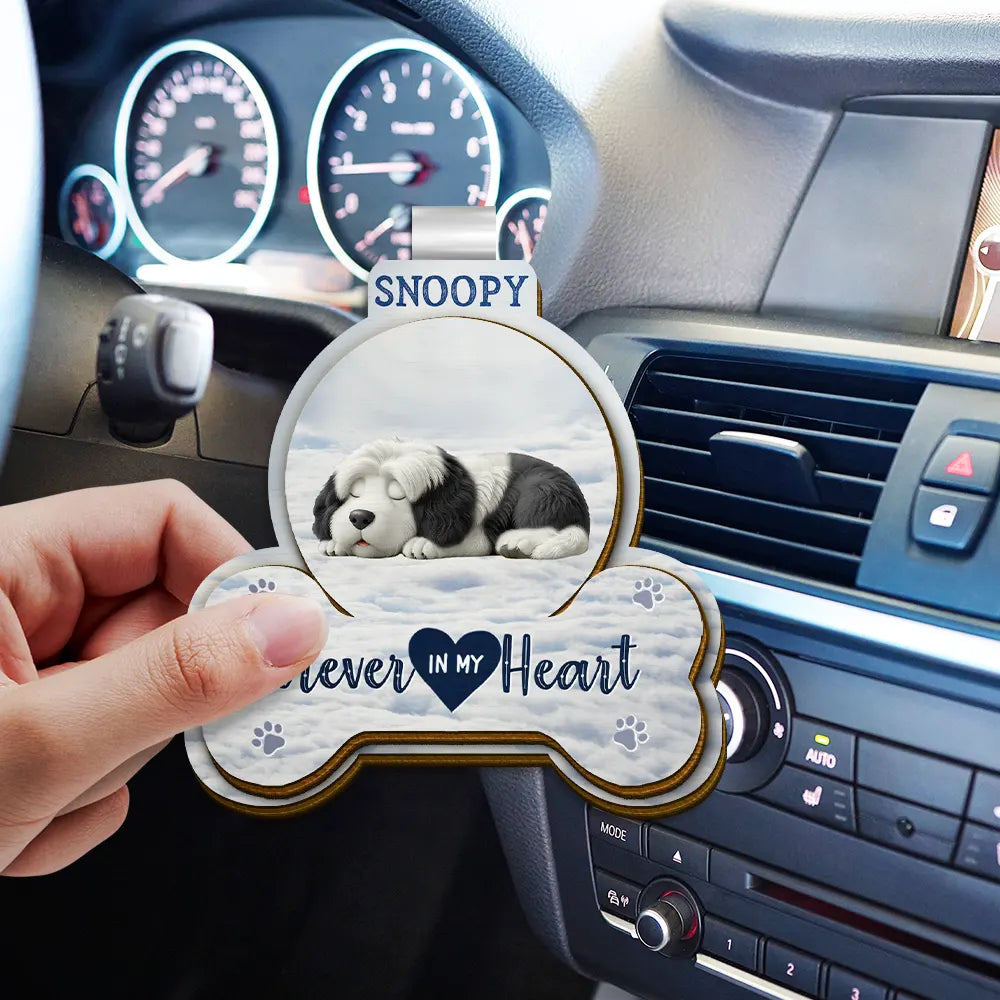 Sad,Memorial,Pet Lovers - I Will Carry You With Me Dog Lovers - Personalized Custom Shaped Car Visor Clip