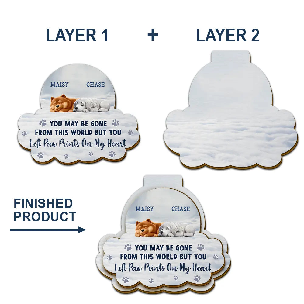 Sad,Memorial,Pet Lovers - I Will Carry You With Me Dog Lovers - Personalized Custom Shaped Car Visor Clip