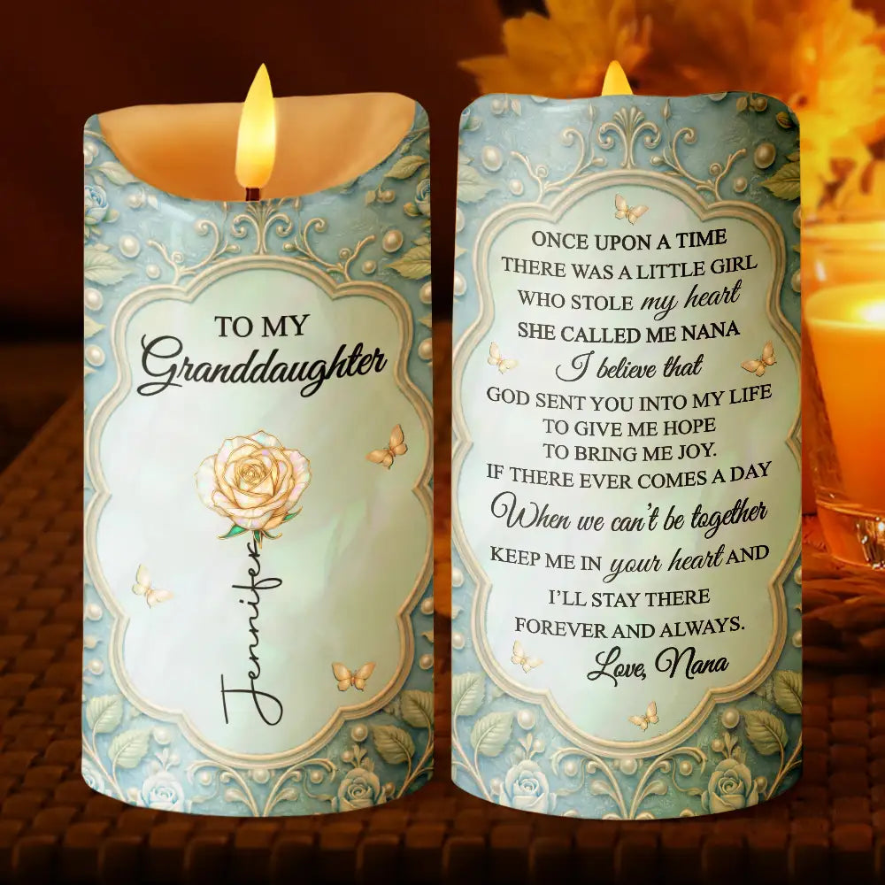 Grandma,Grandkids,Gift For Grandkids,Gift For Daughter,Love - I Will Stay There Forever And Always - Personalized Flameless LED Candle