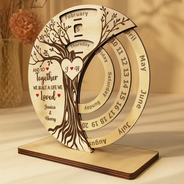 Gift For Couples,Gift For Husband,Gift For Wife,Gift For Boyfriend,Gift For Girlfriend,Love - I Wood Marry You All Over Again - Personalized Spinning Perpetual Desk Calendar