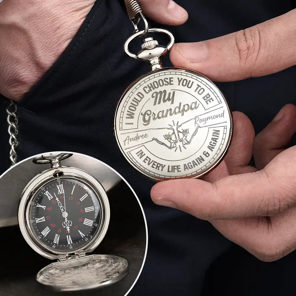 Love,Dad - Sons - I Would Choose You To Be My Son - Personalized Pocket Watch