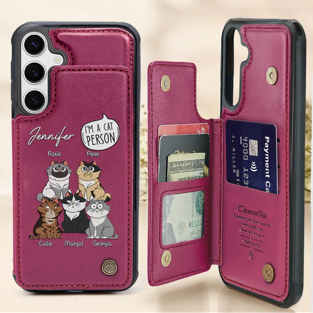 Pet Lovers,Dog Lovers,Cat Lovers - I'm A Cat Person - Personalized Leather Flip Wallet Phone Case