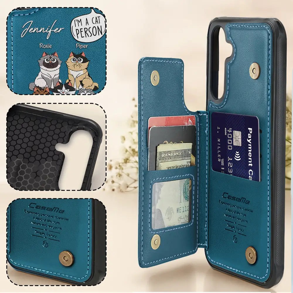 Pet Lovers,Dog Lovers,Cat Lovers - I'm A Cat Person - Personalized Leather Flip Wallet Phone Case