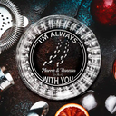 Memorial, Sad - I'm Always With You - Personalized Rocks Whiskey Glass