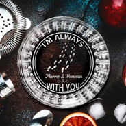 Memorial, Sad - I'm Always With You - Personalized Rocks Whiskey Glass