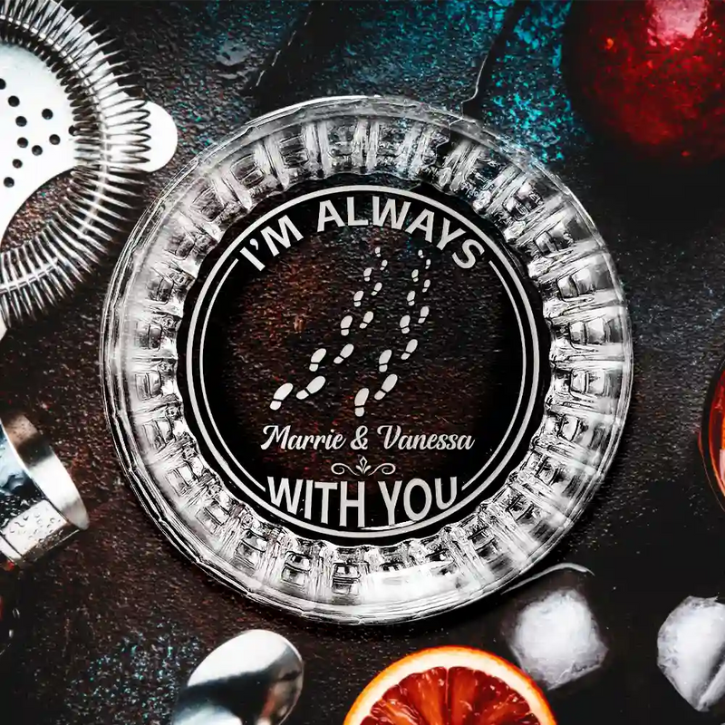 Memorial, Sad - I'm Always With You - Personalized Rocks Whiskey Glass