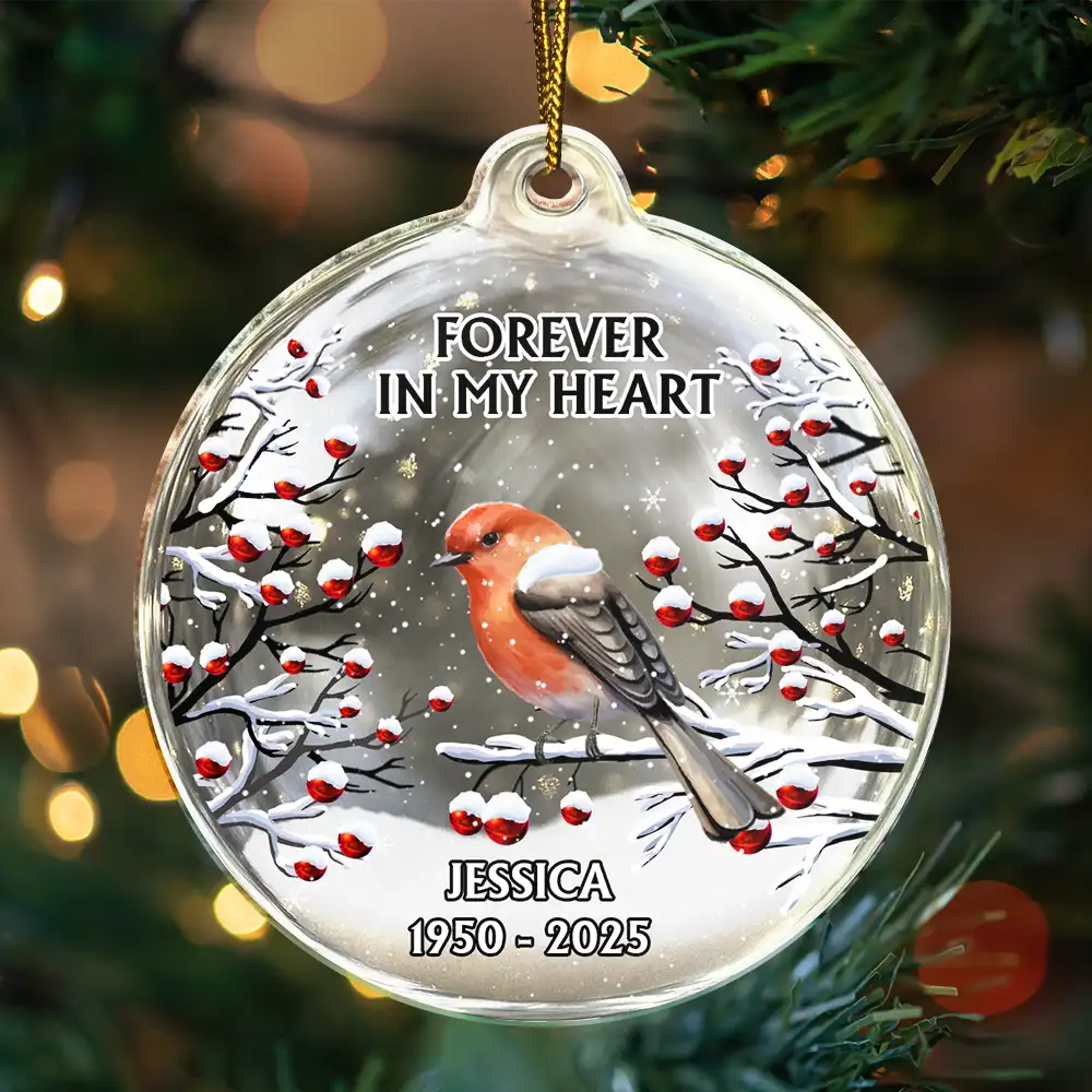 Sad, Memorial, Christmas - I'm Always With You 3D Cardinal - Personalized Custom Shaped Acrylic Ornament