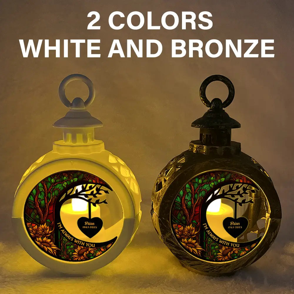 Memorial, Family, Parents, Gift For Grandparents, Sad - I'm Always With You Heart Memorial - Personalized Candlelight Lantern Ornament