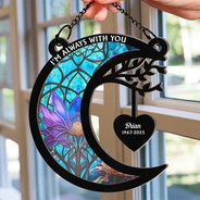 Memorial,Sad,Family,Parents,Gift For Grandparents - I'm Always With You Heart Memorial - Personalized Window Hanging Suncatcher Ornament