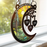 Memorial,Sad,Family,Parents,Gift For Grandparents - I'm Always With You Heart Memorial - Personalized Window Hanging Suncatcher Ornament