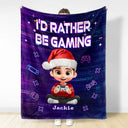 Gift For Kids, Gift For Grandkids, Gift For Son, Happy - I'm Gaming Do Not Disturb - Personalized Fleece Blanket, Sherpa Blanket