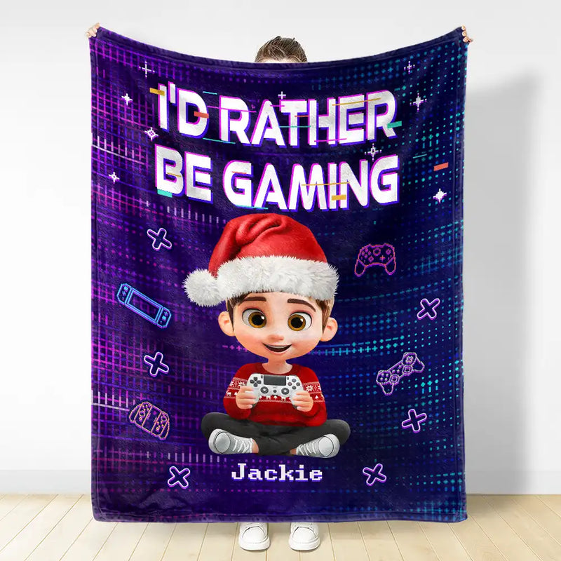 Gift For Kids, Gift For Grandkids, Gift For Son, Happy - I'm Gaming Do Not Disturb - Personalized Fleece Blanket, Sherpa Blanket