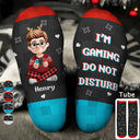 Gift For Kids,Gift For Grandkids,Dad,Children,Happy,Christmas - I'm Gaming Do Not Disturb - Personalized Socks