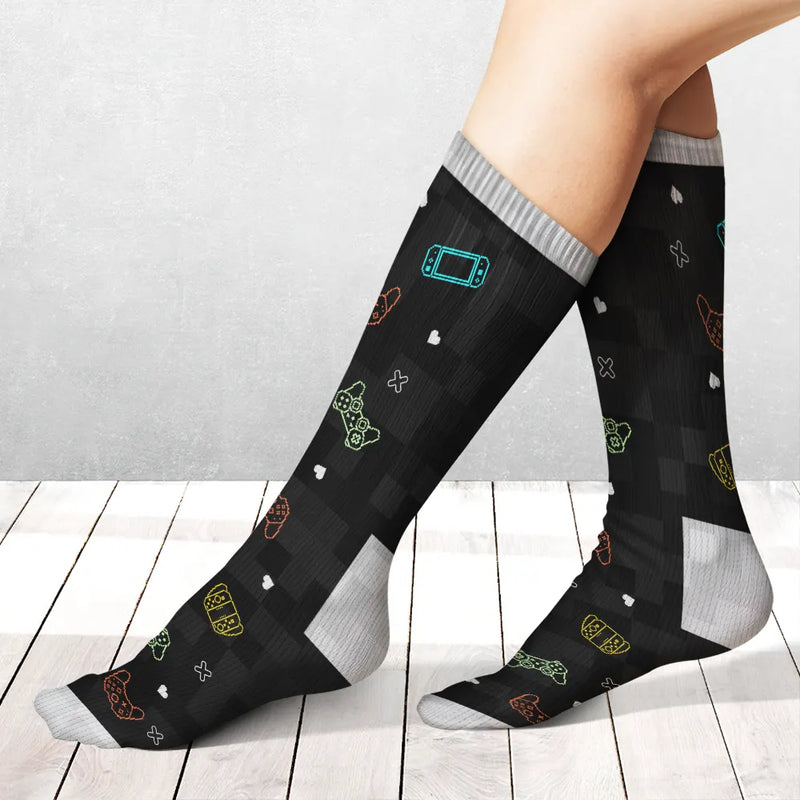 Gift For Kids,Gift For Grandkids,Dad,Children,Happy,Christmas - I'm Gaming Do Not Disturb - Personalized Socks